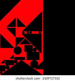 geometric background in black and red colors
