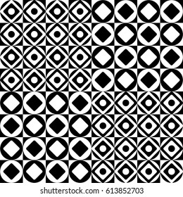Geometric background. Black and white geometric pattern. Decorative chess ornament