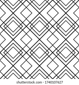 Fondo geométrico. Textura en blanco y negro. Patrón sin foco.  Magnífico y abstracto con cuadrados de negrita. Diseño para impresiones. Baldosas simples repetidas con cuadrados para moqueta, papel pintado. Vector 