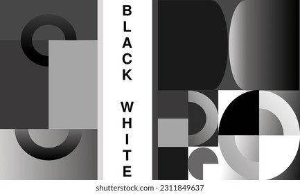 Geometric background with black and white themed vintage style.