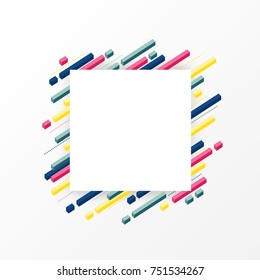 Geometric background with blank space, retro design, with colorful blocks, vector illustration