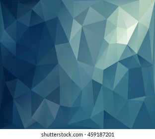 Geometric background of blue color . Abstract polygonal mosaic 