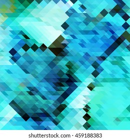Geometric background of blue color . Abstract polygonal mosaic 