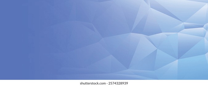 Geometric background with a blue color scheme. The background features a faceted texture. Blue tones dominate the background design. Modern abstract geometric minimal background vector.