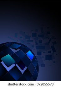 geometric background, blue, cube