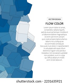 Geometric background with blue cubes.m Design element.