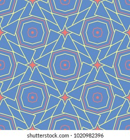 Geometric background. Blue seamless pattern for wallpapers, textile and fabrics