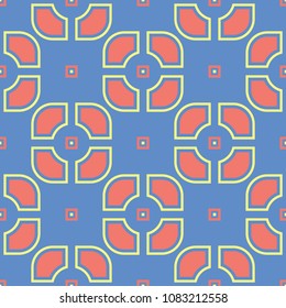 Geometric background. Blue seamless pattern for wallpapers, textile and fabrics