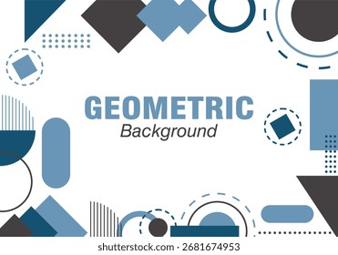 Geometric Background with Blue Shapes