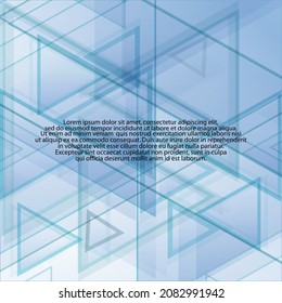 Geometric background. Blue triangle. Layout for presentation