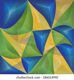 Geometric background in Brazil flag concept. Vector