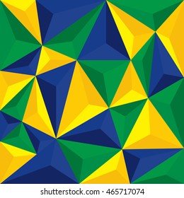 Geometric background in Brazil flag concept - Vector