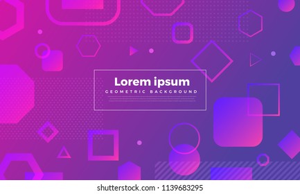 Geometric background bright colors and dynamic shape compositions. Vector illustrations.