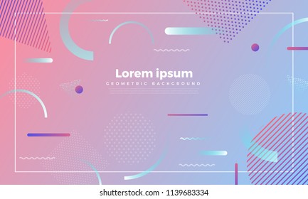 Geometric background bright colors and dynamic shape compositions. Vector illustrations.