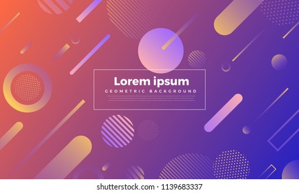 Geometric background bright colors and dynamic shape compositions. Vector illustrations.