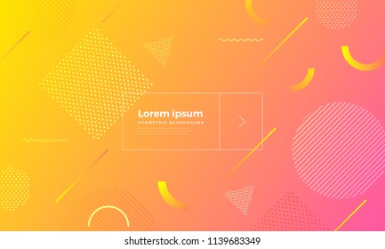 Geometric background bright colors and dynamic shape compositions. Vector illustrations.