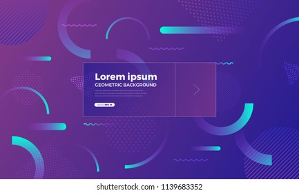 Geometric background bright colors and dynamic shape compositions. Vector illustrations.