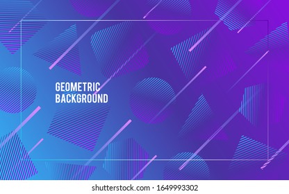 Colores brillantes de fondo geométrico y composiciones de formas dinámicas. Ilustraciones vectoriales.