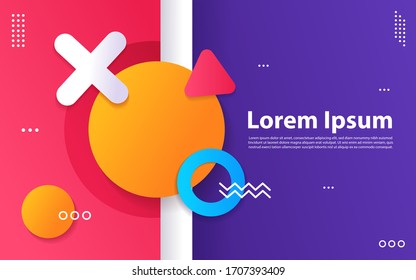Geometric background bright colors and dynamic shape compositions.
