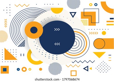 Colores brillantes de fondo geométrico y composiciones de formas dinámicas. Ilustraciones vectoriales.