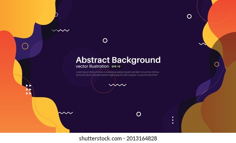 Geometric background bright colors and dynamic shape compositions. Vector illustrations. Vector set of abstract  retro background with multicolored geometric shapes and copy space frame