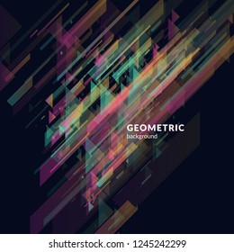 Geometric background in bright colors. Vector illustration for design.