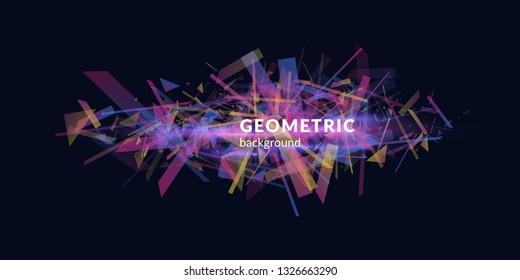 Geometric background in bright colors. Vector illustration for design.