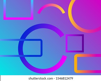 Geometric background with bright colours figures, gradient style, vector