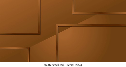 geometric background, with brown gradient color, framed, shadowed, vintage, yet modern.