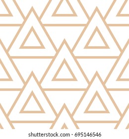 Geometric background. Brown seamless wallpaper with triangles