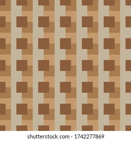 Geometric background from brown squares. Seamless texture.