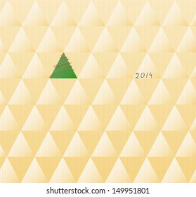 The geometric background with a christmas tree in retro style