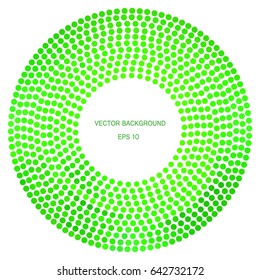Geometric background with circle of dots. Halftone. Bright style. Empty place for headline or some text.