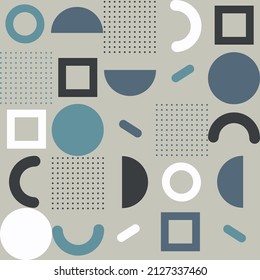 geometric background with circles, dots and other shapes