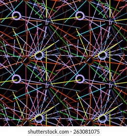 Geometric background of circles and lines. Seamless.