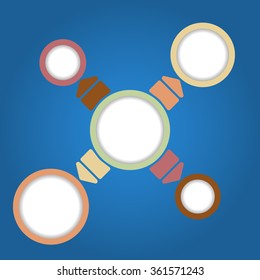 geometric background with circles modern infographic arrows on template