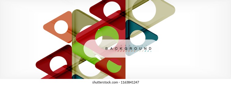 Geometric background, circles and triangles shapes banner. Vector illustration for business brochure or flyer, presentation and web design layout