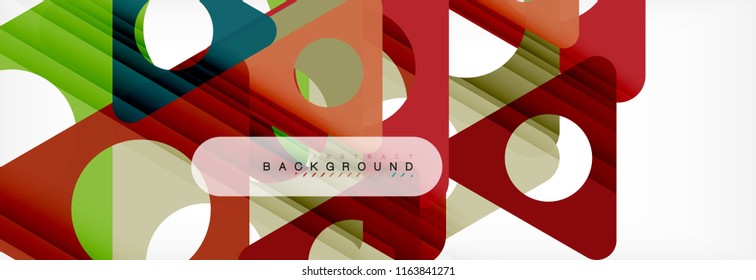 Geometric background, circles and triangles shapes banner. Vector illustration for business brochure or flyer, presentation and web design layout