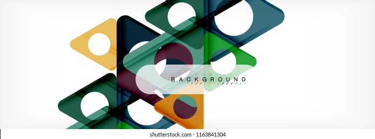Geometric background, circles and triangles shapes banner. Vector illustration for business brochure or flyer, presentation and web design layout