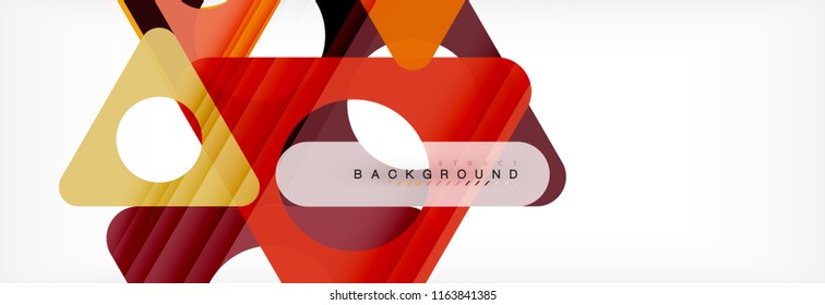 Geometric background, circles and triangles shapes banner. Vector illustration for business brochure or flyer, presentation and web design layout