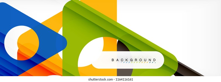 Geometric background, circles and triangles shapes banner. Vector illustration for business brochure or flyer, presentation and web design layout
