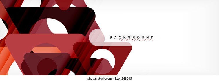 Geometric background, circles and triangles shapes banner. Vector illustration for business brochure or flyer, presentation and web design layout