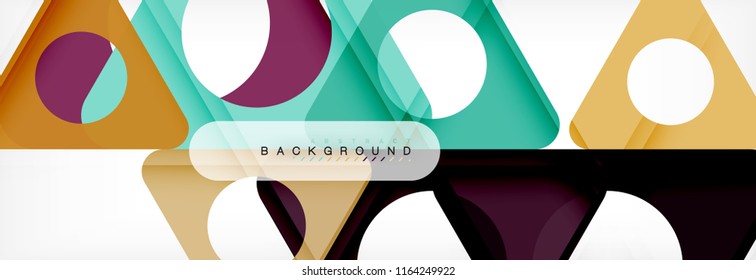 Geometric background, circles and triangles shapes banner. Vector illustration for business brochure or flyer, presentation and web design layout