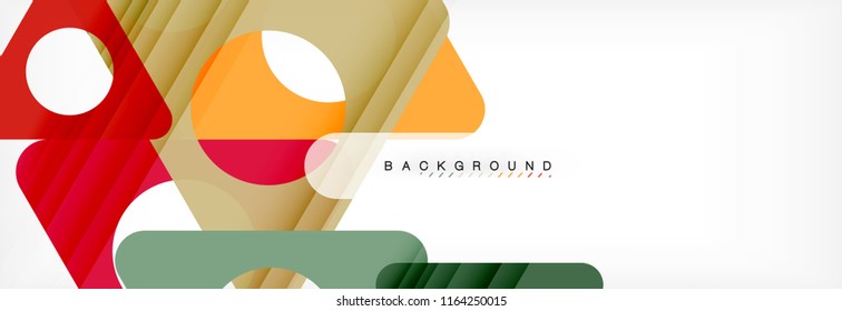 Geometric background, circles and triangles shapes banner. Vector illustration for business brochure or flyer, presentation and web design layout