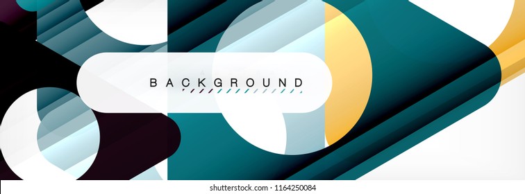 Geometric background, circles and triangles shapes banner. Vector illustration for business brochure or flyer, presentation and web design layout