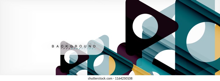 Geometric background, circles and triangles shapes banner. Vector illustration for business brochure or flyer, presentation and web design layout