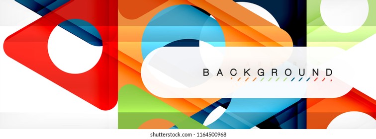 Geometric background, circles and triangles shapes banner. Vector illustration for business brochure or flyer, presentation and web design layout