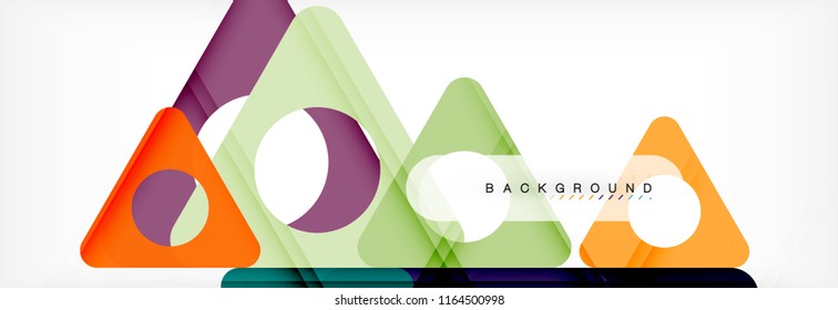 Geometric background, circles and triangles shapes banner. Vector illustration for business brochure or flyer, presentation and web design layout