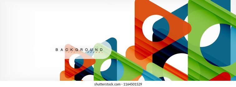 Geometric background, circles and triangles shapes banner. Vector illustration for business brochure or flyer, presentation and web design layout