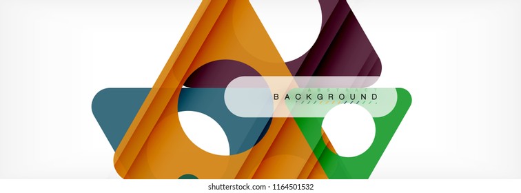 Geometric background, circles and triangles shapes banner. Vector illustration for business brochure or flyer, presentation and web design layout